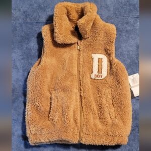 DKNY Tan Sherpa Vest